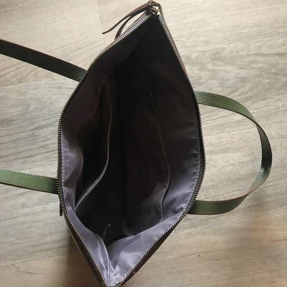 Green Leather Tote Bag - Picture 4 of 9